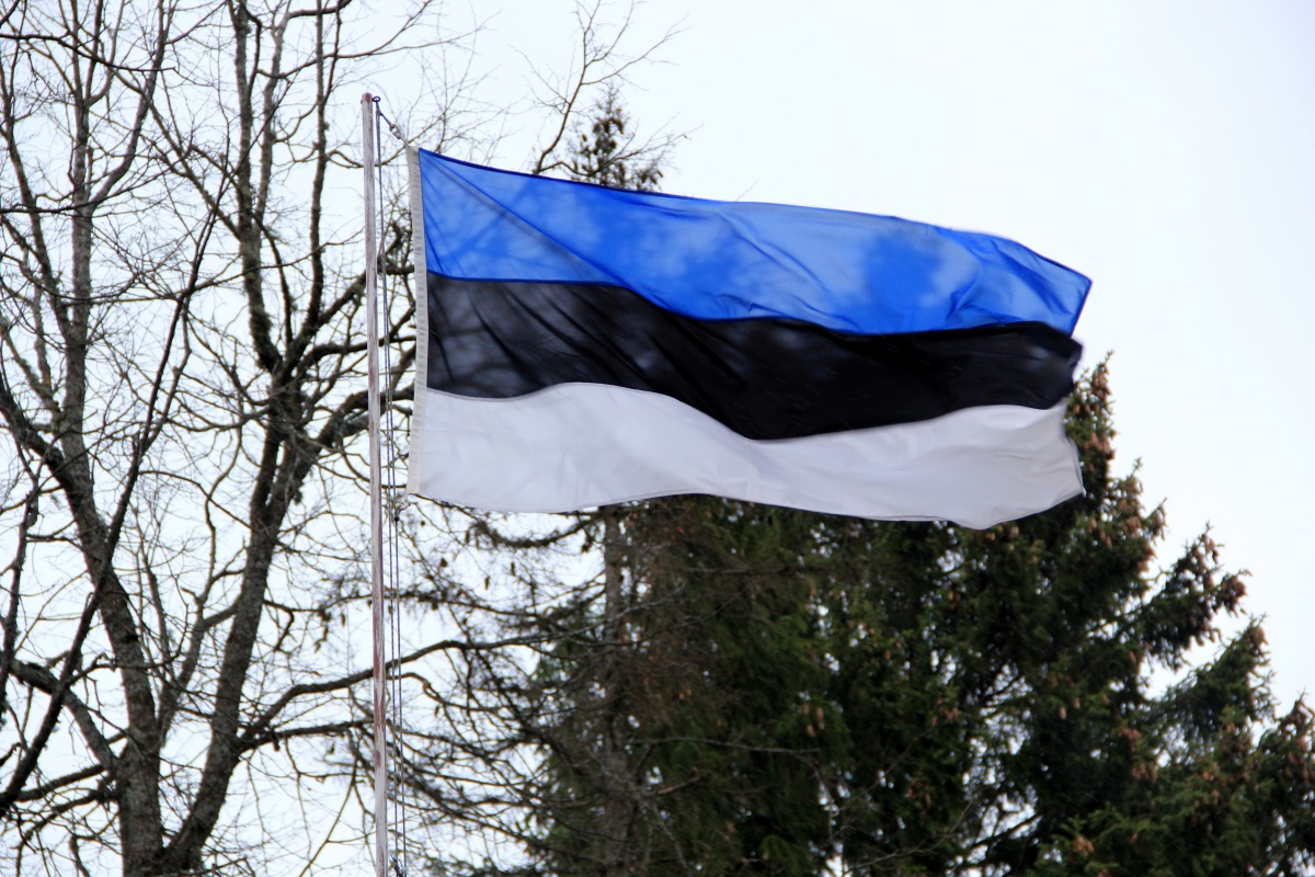 Флаг Эстонии и России